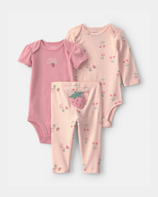 Conjunto 3 Piezas Diseño Strawberry