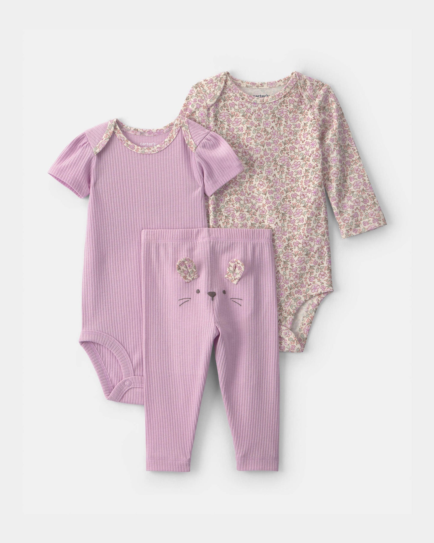 Conjunto 3 Piezas Diseño Bunny Purple