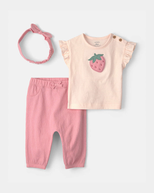 Conjunto 3 Piezas Diadema Strawberry