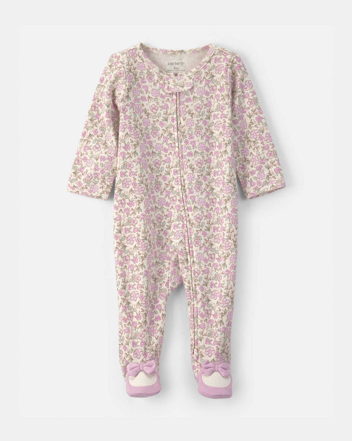 Pijama en Algodón Diseño Floral Purple/Ivory