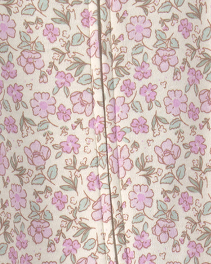 Pijama en Algodón Diseño Floral Purple/Ivory