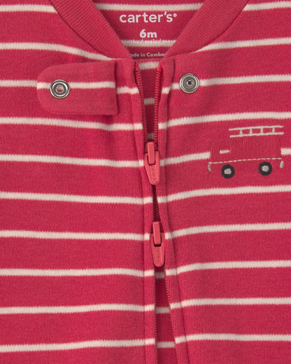 Pijama en Algodón Diseño Striped Red