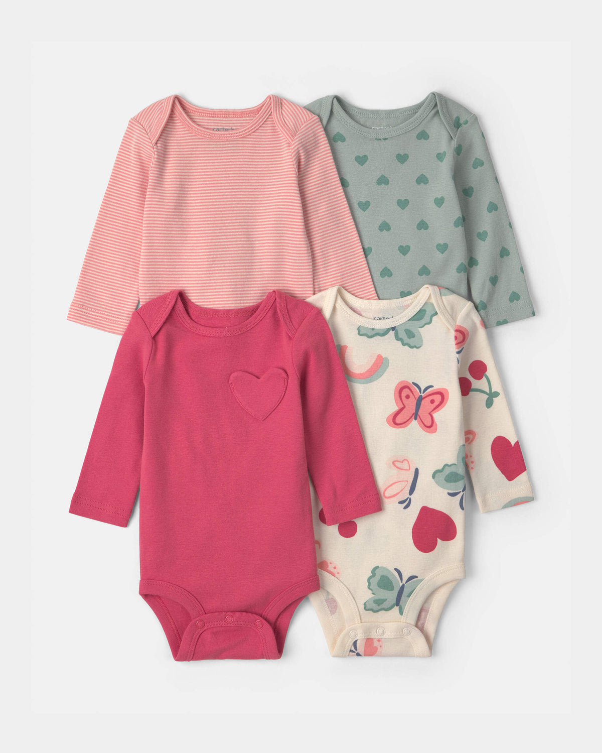Set 4 Bodies Manga Larga Diseño Heart Butterfly