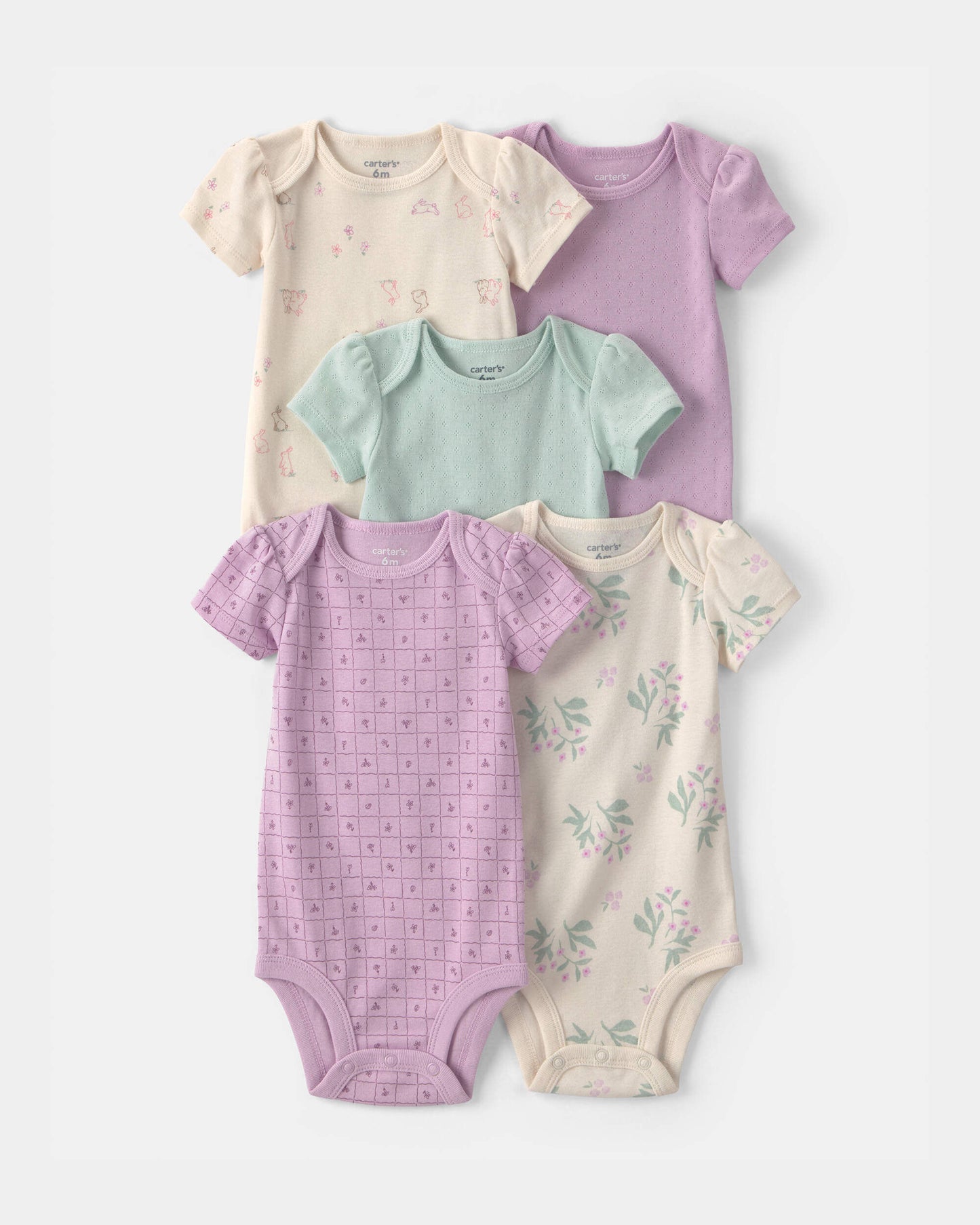Set 5 Bodies Manga Corta Diseño Purple/Green