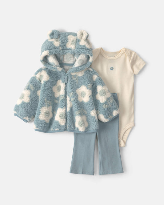 Conjunto 3 Piezas Chaqueta Floral