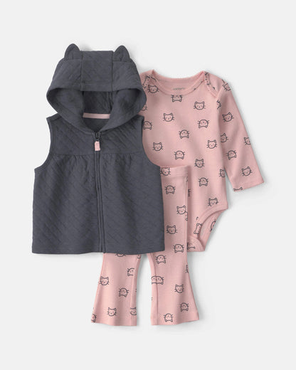 Conjunto 3 Piezas Chaleco Cat