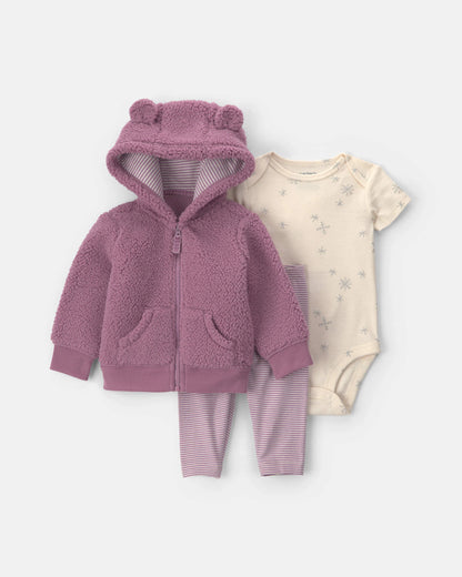 Conjunto 3 Piezas Chaqueta Bear Purple