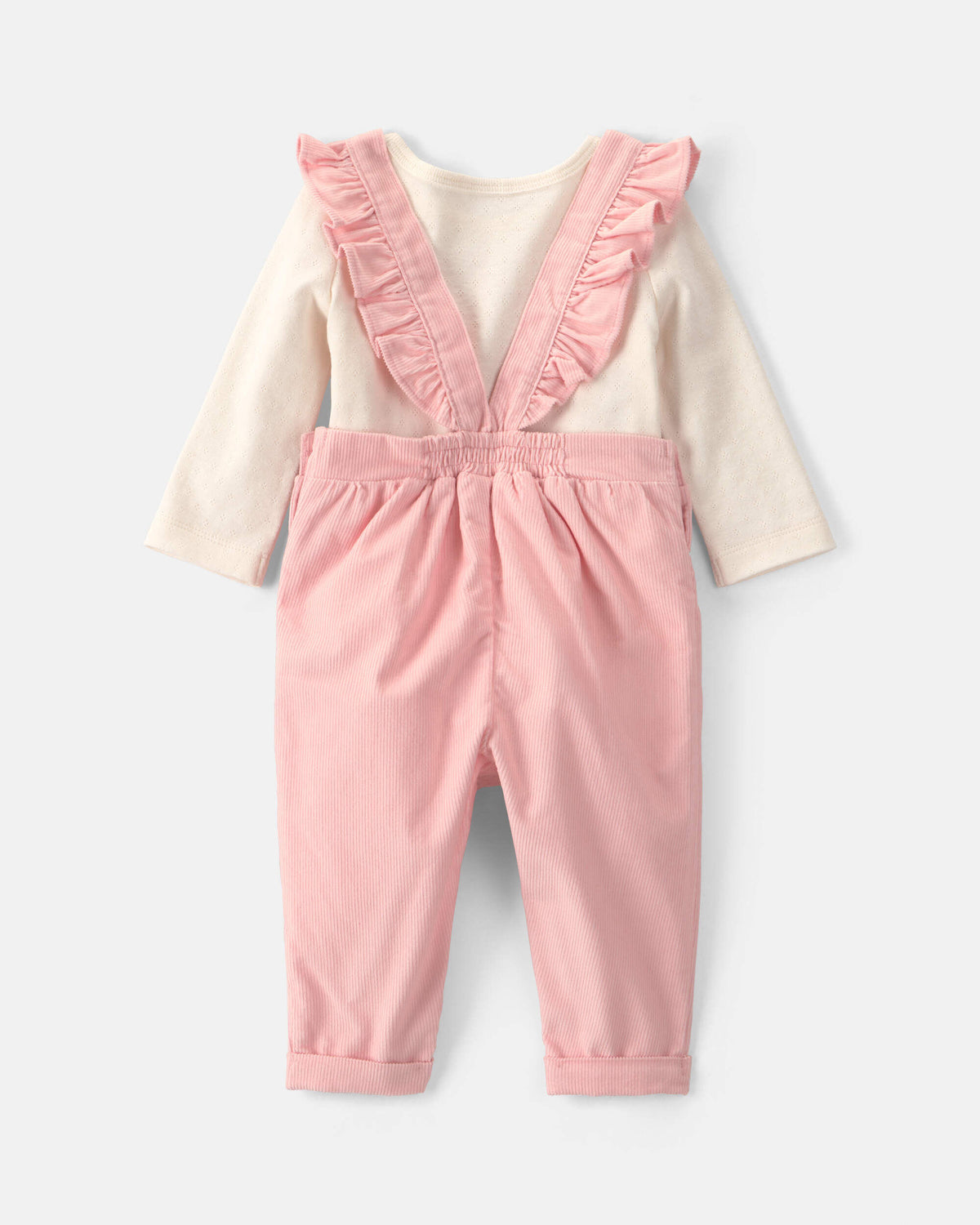 Conjunto 2 Piezas Overol Pana Heart Pink
