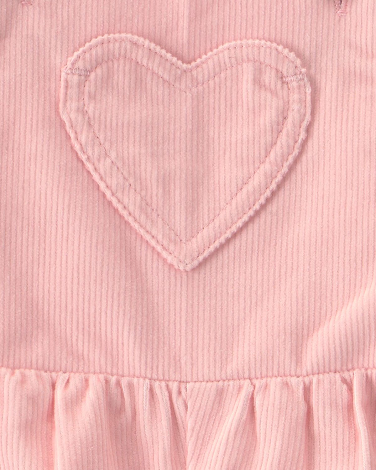 Conjunto 2 Piezas Overol Pana Heart Pink