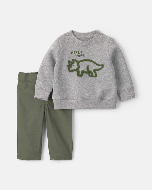 Conjunto 2 Piezas Diseño Dinosaur Fleece