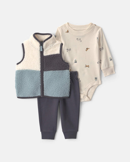 Conjunto 3 Piezas Chaleco en Sherpa Fox