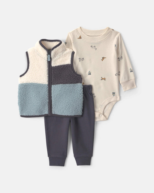 Conjunto 3 Piezas Chaleco en Sherpa Fox