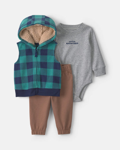 Conjunto 3 Piezas Chaleco en Fleece 'Little Adventurer'