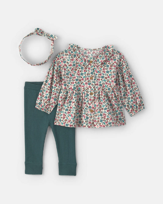 Conjunto 3 Piezas Diseño Floral