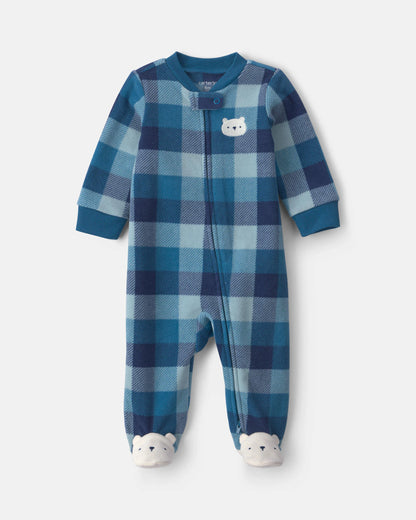 Pijama en Fleece Diseño Bear Plaid