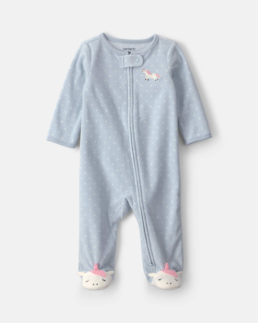 Pijama en Fleece Diseño Unicorn Blue