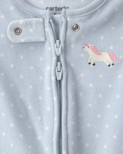 Pijama en Fleece Diseño Unicorn Blue