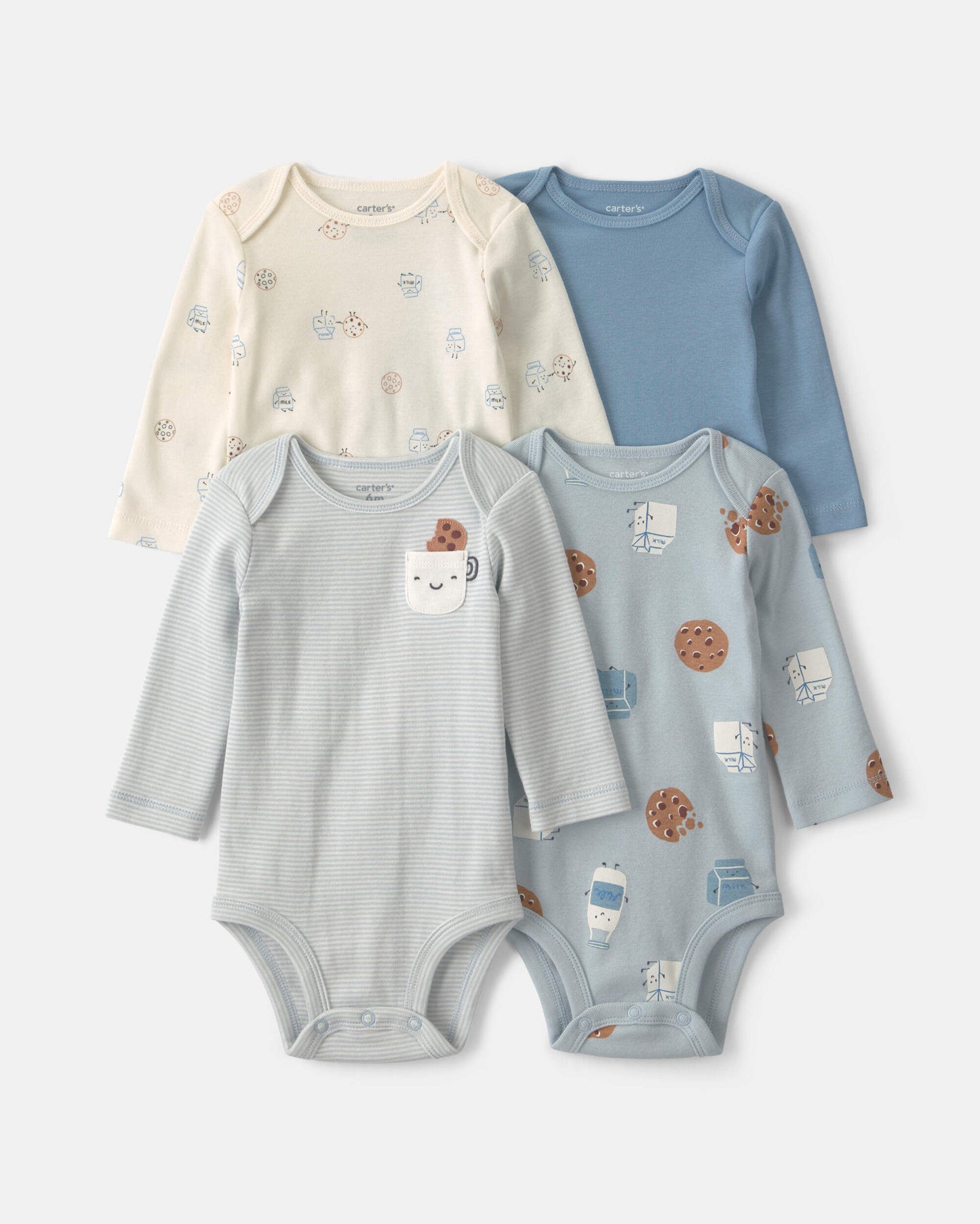 Set 4 Bodies Manga Larga Diseño Milk & Cookies