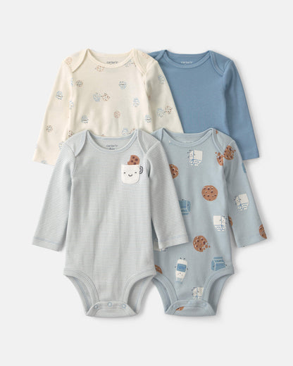 Set 4 Bodies Manga Larga Diseño Milk & Cookies
