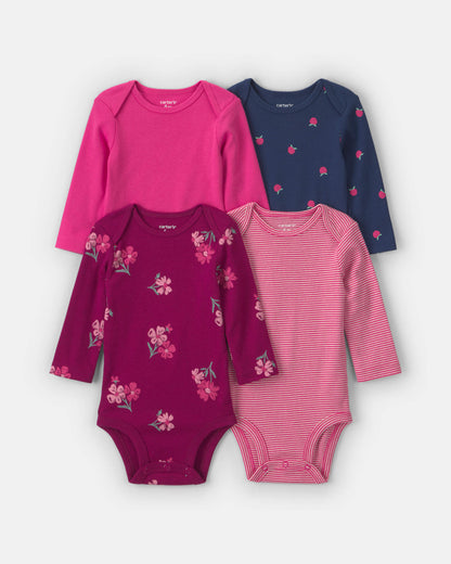 Set 4 Bodies Manga Larga Diseño Floral