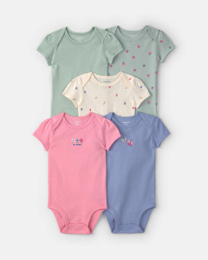 Set 5 Bodies Manga Corta Diseño Floral Butterfly