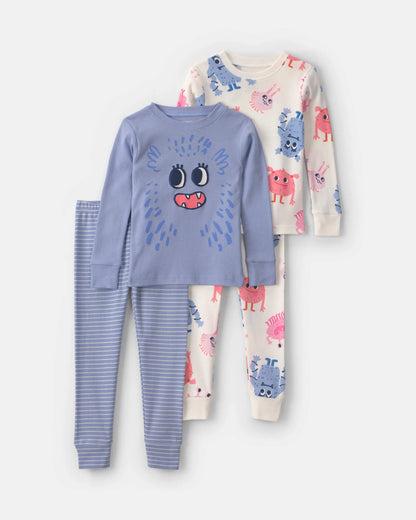 Pijama 4 Piezas en Algodón Diseño Monster