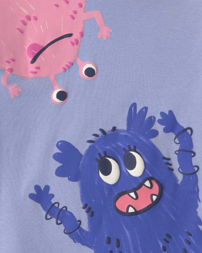 Pijama 4 Piezas en Algodón Diseño Monster