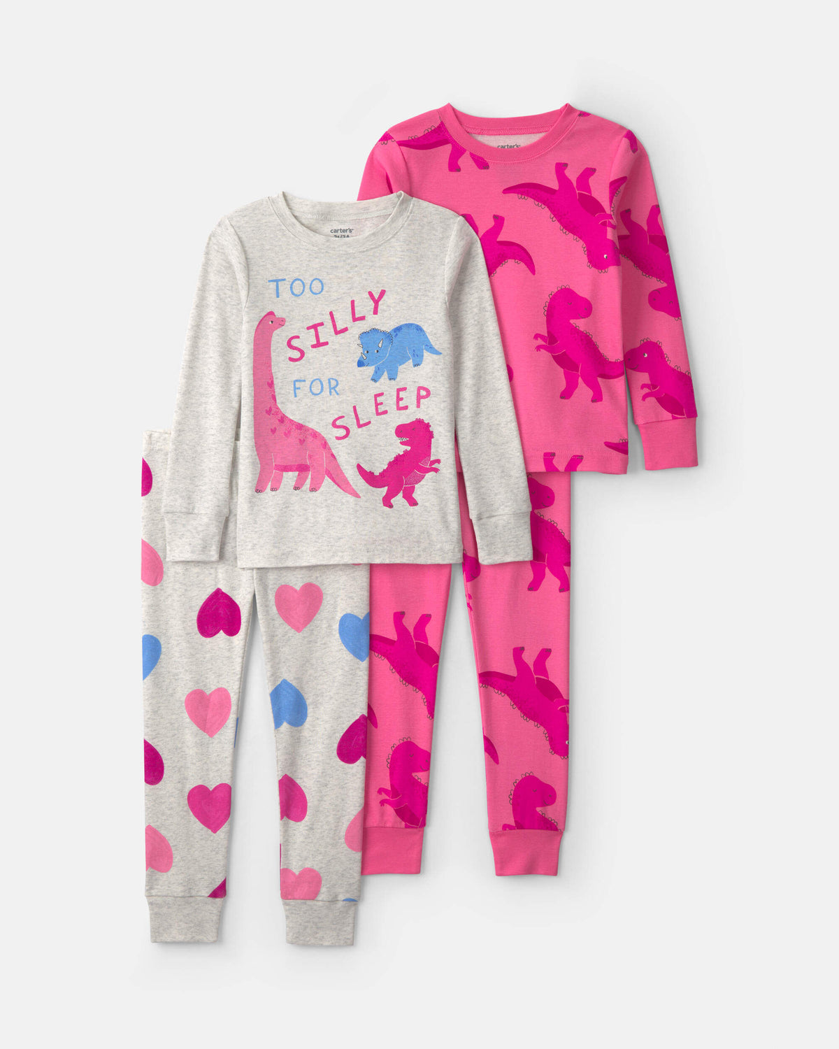 Pijama 4 Piezas en Algodón Diseño Dino Heart