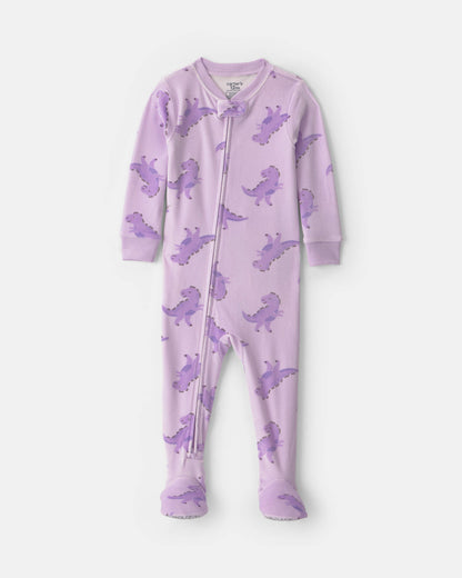 Pijama en Terciopelo Diseño Dino Purple