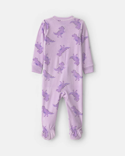Pijama en Terciopelo Diseño Dino Purple