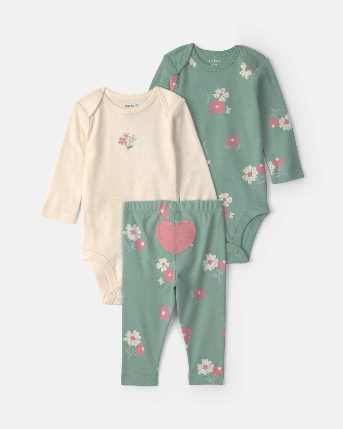 Conjunto 3 Piezas Diseño Heart Floral
