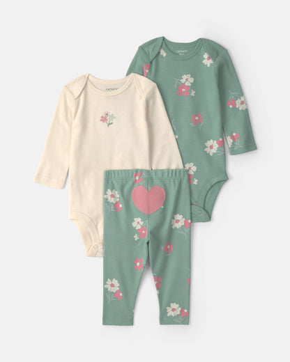 Conjunto 3 Piezas Diseño Heart Floral