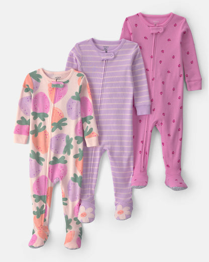 3 Pijamas en Algodón Diseño Fruit