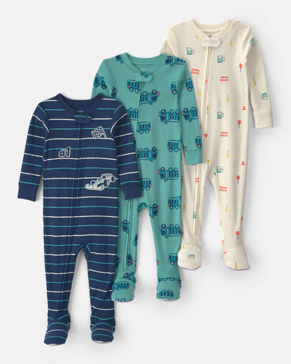 3 Pijamas en Algodón Diseño Racecar