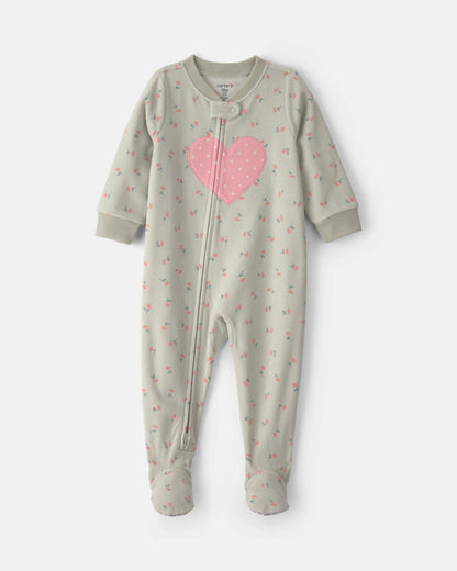 Pijama en Fleece Diseño Heart Green