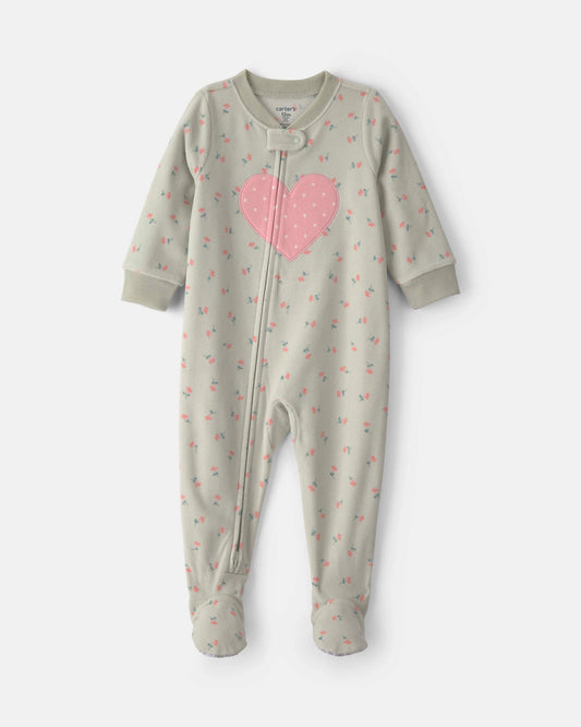 Pijama en Fleece Diseño Heart Green