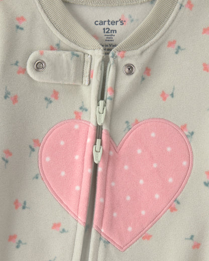 Pijama en Fleece Diseño Heart Green