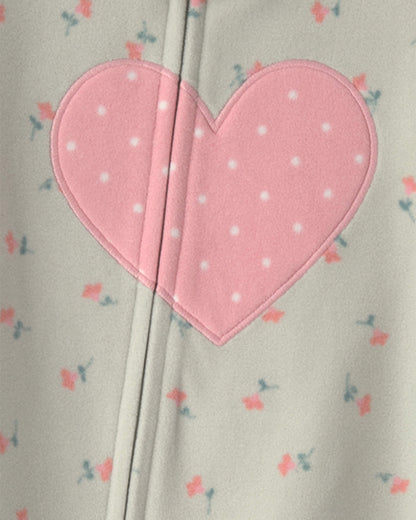 Pijama en Fleece Diseño Heart Green