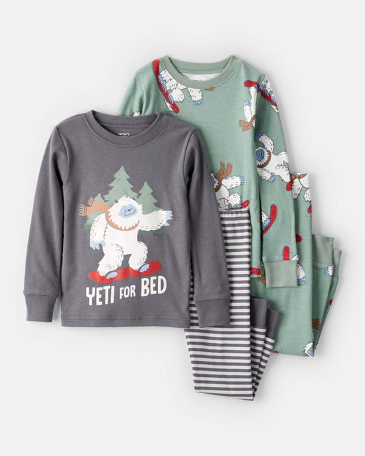 Pijama 4 Piezas en Algodón Diseño Yeti