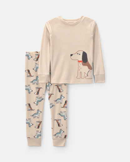 Pijama 2 Piezas en Terciopelo Diseño Dog