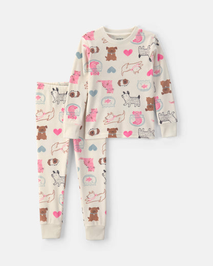 Pijama 2 Piezas en Terciopelo Diseño Pets