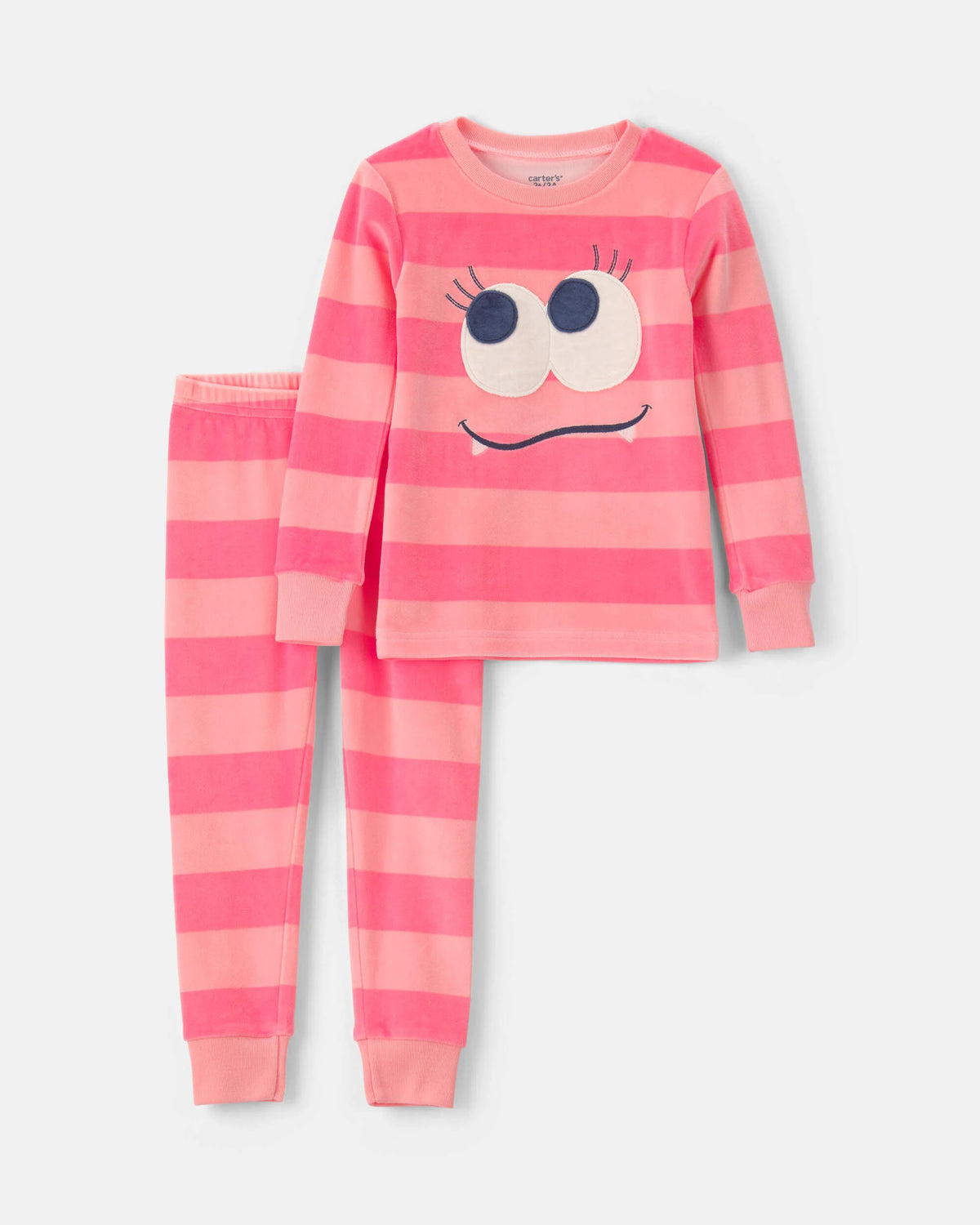 Pijama 2 Piezas en Terciopelo Diseño Monster Striped