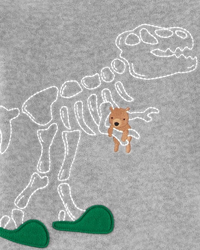 Pijama 4 Piezas en Fleece Diseño Dino