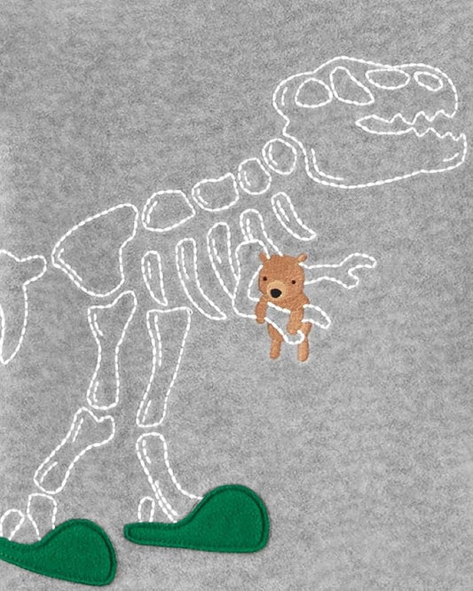 Pijama 4 Piezas en Fleece Diseño Dino