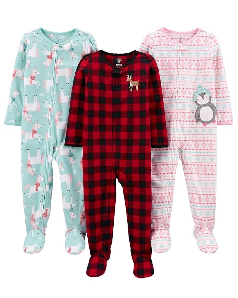 3 Pijamas en Fleece Diseño Reno