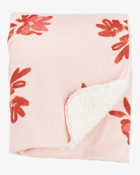 Cobija Floral en Sherpa