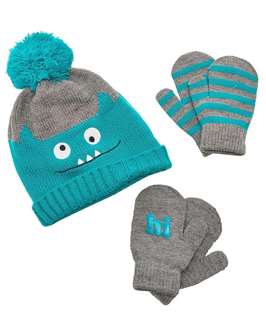 Set Gorro y 2 Pares de Guantes Diseño Monstruo