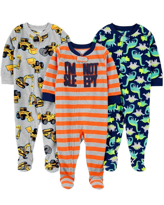3 Pijamas en Fleece Diseño Sleepy