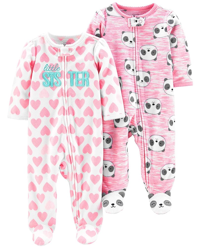 2 Pijamas en Fleece Diseño Little Sister