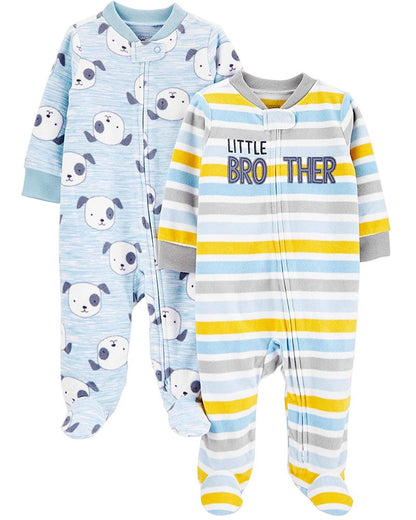 2 Pijamas en Fleece Diseño Little Bro